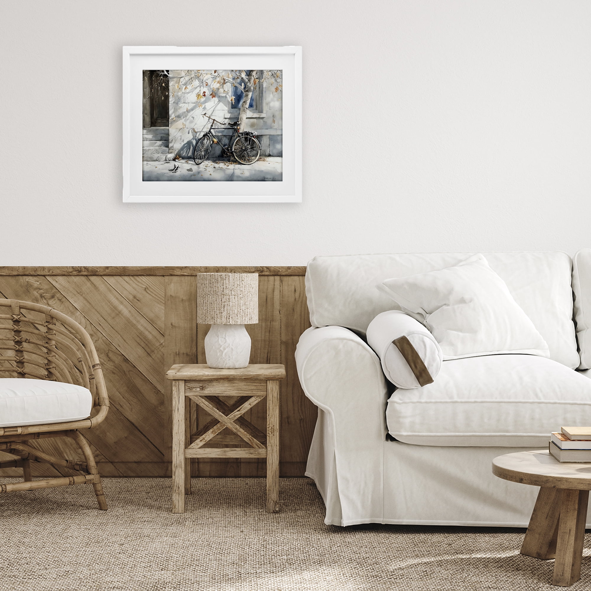 Stupell Industries Autumn Ride on Quiet Street White Framed Print Under Glass, design by Franklyn Gregory