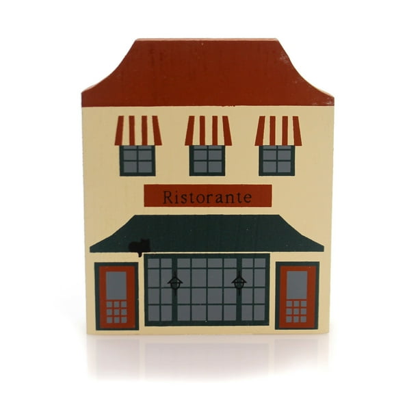 Cat's Meow Village Ristorante - 1 Wood Building 4.5 Inch, Wood - Retired New Old Stock Nos Pine 0308-00