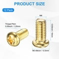 thumbnail image 3 of Uxcell 12-Pack Tornillos de Máquina de Cabeza Plana M8x16mm de Latón, Tornillos de Cabeza Cruzada Totalmente Rosados para Muebles de Latón, 3 of 7