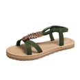 thumbnail image 3 of LTTVQM Womens Flat Sandals Platform Slip-On Open-Toe Adjustable Strap Casual Orthopedic Wedge Sandals Arch Support Soft Flip Flops Sandals Dark Green 41(US-8.5), 3 of 5