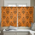 thumbnail image 4 of Sheer Curtains 54 inches Long, Halloween Horror Decor Ghost Face Orange Pattern Light Filtering Sheer Window Curtains Rod Pocket Voile Drapes for Bedroom Living Room, 52"W x 54"L 2 Panels, 4 of 7