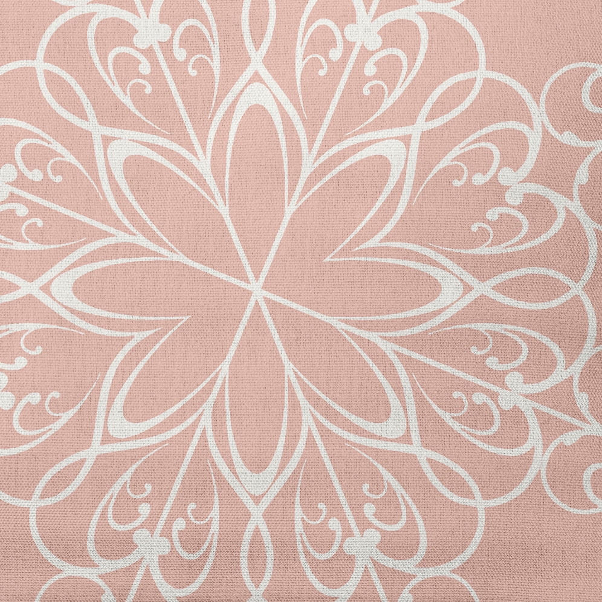 16" x 16" Simply Daisy Snowflake Polyester Indoor/Outdoor Pillow, Peach (1 Count)