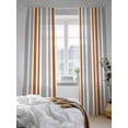 thumbnail image 3 of Sheer Curtains 84 inches Long, Gray Orange Stripe Minimalist Vertical Stripes Modern Art Light Filtering Sheer Window Curtains Rod Pocket Voile Drapes for Bedroom Living Room, 52"W x 84"L 2 Panels, 3 of 7
