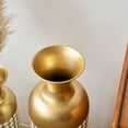 thumbnail image 6 of S-HOME Contemporary Decorative Metal Vases Set of 3 Matte Finish  with Textured Pattern for Home & Event Decor 19.69 to 32.68 Inch, Antique Brass+White, 6 of 13