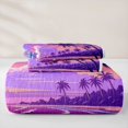 thumbnail image 5 of jejeloiu Purple Tropical Sunset Twin Quilt Set For Girls,Palm Tree Print Twin Coverlet Set,Multicolor,2 Pieces, 5 of 7