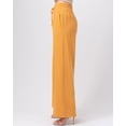 thumbnail image 3 of URBAN DAIZY Women's Casual High Waisted French Terry Pants Drawstring Elastic Waist Pockets Wide Straight Leg Raw Edge Hem A64_39059 Golden Mustard L, 3 of 5