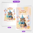 thumbnail image 2 of Watercolor Exotic Shorthair Happy Birthday Celebration Balloons Gift Party 5x7in Folded Greeting Card Cat Lover Kitten Owner Gifts Single Note Card with Envelope - 00028, 2 of 5