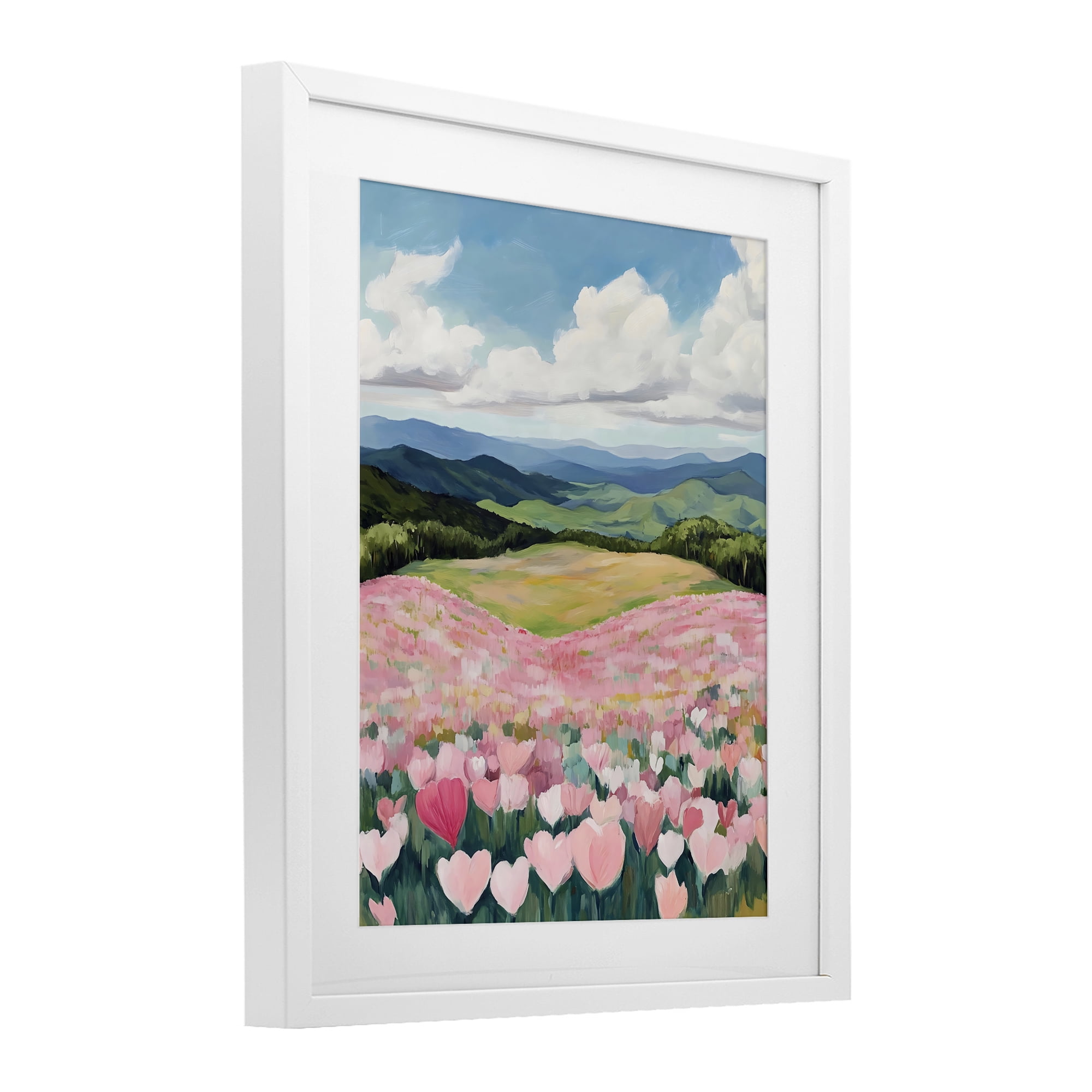 Stupell Industries Blush Pink Poppy Field White Framed Print Under Glass, design by The Prints Vibe