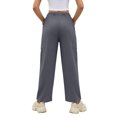 thumbnail image 4 of Women Linen Pants Wide Leg Boho Pants Loose Lightweigt Beach Palazzo Harem Pants with Pockets, L, 4 of 7