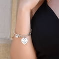 thumbnail image 5 of Bless Me Christian Heart Bangle - Heart Bangle Bracelet - Silver/Gold color, Personalized Engraving Option, 5 of 5