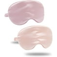 thumbnail image 1 of Antifaz para dormir de satén de seda con correa elástica, con los ojos vendados para dormir, para mujeres y hombres (rosa claro, lavanda) Xemadio LRWJ551-7, 1 of 7