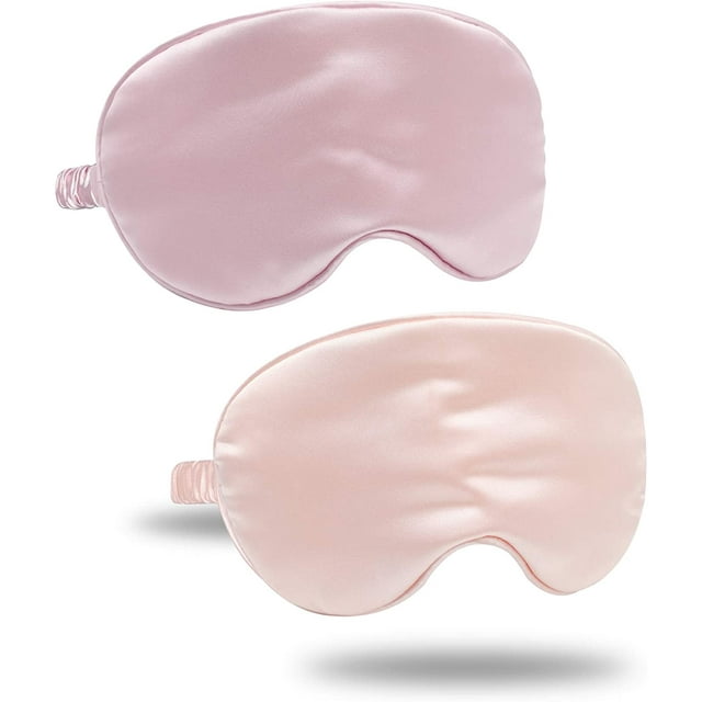 Antifaz para dormir de satén de seda con correa elástica, con los ojos vendados para dormir, para mujeres y hombres (rosa claro, lavanda) Xemadio LRWJ551-7
