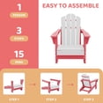 thumbnail image 6 of FUNDAZE HDPE Adirondack Outdoor Chair, Foldable & Weather-Resistant Patio Chair for Garden Lawn Deck,Pink and White, 6 of 7