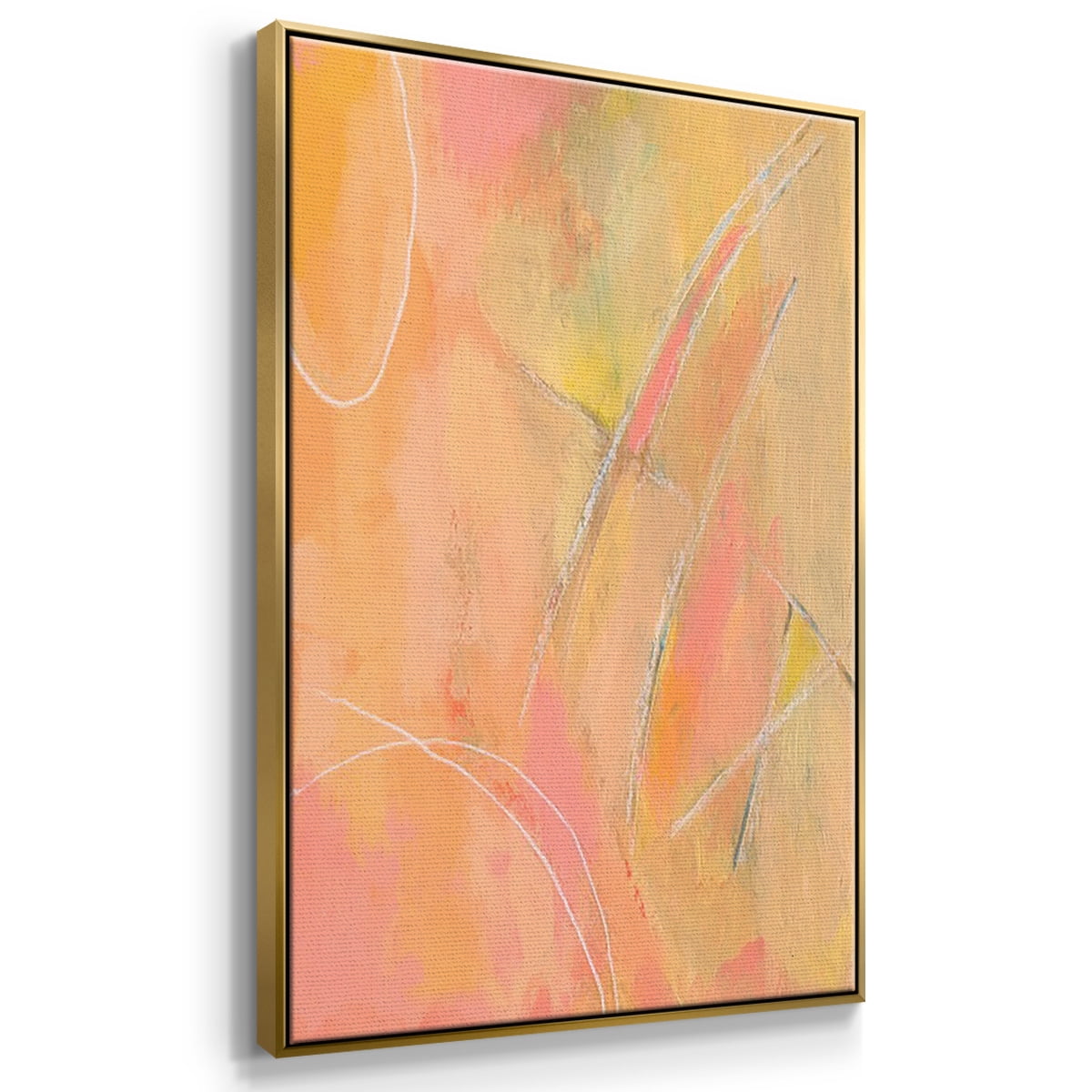 Peach Bliss I - Framed Premium Gallery Wrapped Canvas L Frame 3 Piece Set - Ready to Hang