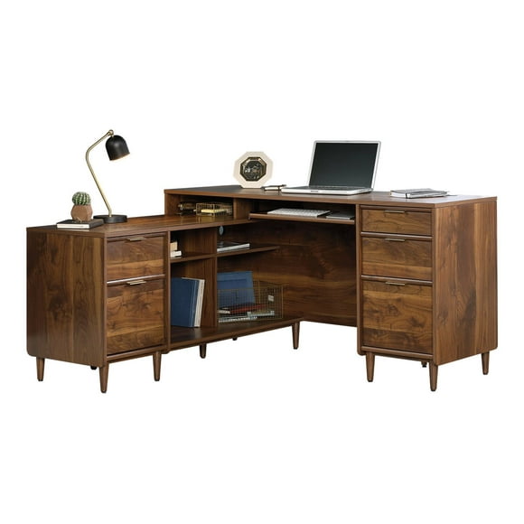 Sauder Clifford Place Collection L-Shaped Desk - Workstation - L-shaped - grand walnut - grand walnut base