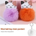thumbnail image 4 of Fuzzy Ball Keychain Supple Comfortable Lovely Key Rings Adorable Practical Key Chains Women for Children Adults Elderly Students White 7cm, 4 of 8