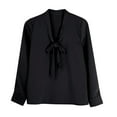 thumbnail image 6 of Endives Womens Shirts Casual Blouses Bow Tie Neck Long Sleeve Dressy Elegant Business Work Shirt Tops, 6 of 7