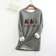 thumbnail image 1 of Haut Chaud pour Femmes et Pull d'Hiver Décontracté Mode en Peluche Chaud Imprimé de Noël Manches Longues Col Rond Tenue de Voyage pour Femmes en Solde, 1 of 6