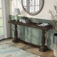 thumbnail image 6 of Furniture of America Fieldz 59-Inch Dark Brown Walnut Wood Finish Console Table, 6 of 7