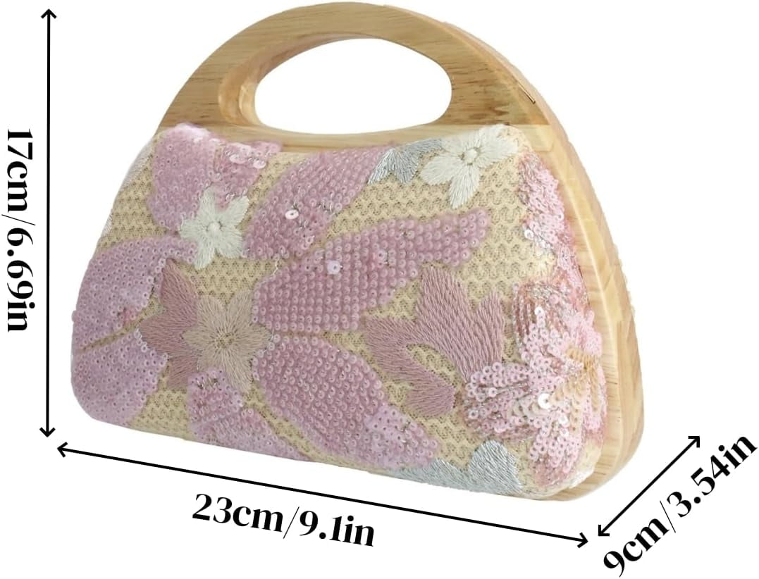 CAILDANL Straw Clutch Handbags Women Beach Crossbody Hand-woven Summer Purse Wallet Top handle Evening Bag for Wedding Party