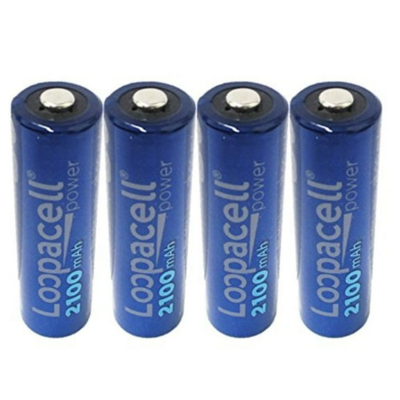 4 Loopacell AA Rechargeable Precharged Ni-MH 2100mAh Batteries