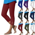 thumbnail image 2 of Qingpeng Womens Capri Pants Stretchy Tummy Control Workout Leggings Casual Slim Comfy Athletic Gym Yoga Lace Cropped Pants, 2 of 6