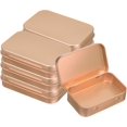 thumbnail image 1 of uxcell 6pcs Metal Tin Box, 3.7x2.4x0.8" Mini Portable Rectangular Empty Tinplate Small Storage Container Airtight Tins with Lids for Candy Favors Crafts Christmas Gifts, Rose Gold, 1 of 7