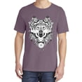 thumbnail image 2 of Wild Bobby, Drawn Tribal Wolf, Animal Lover, Garment-Dyed Washed Look Short Sleeve T-Shirt, Rosewood, Large, 2 of 3