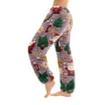 thumbnail image 2 of WTOBBY Women's Festive Christmas Print Pajama Pants with Elastic Cuffed Bottoms - Holiday Themed Sleepwear and Casual Lounge Pants for Comfortable Home Wear,Purple Pink L, 2 of 6