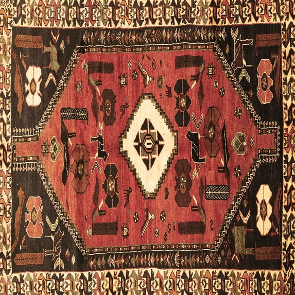 Ahgly Company Indoor Square Persian Brown Traditional Area Rugs, 8' Square