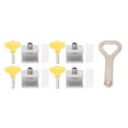 thumbnail image 1 of 2024 4 Set Sliding Window Lock Door Limit Stopper Aluminum Alloy with 1 Key for Safety, 1 of 5