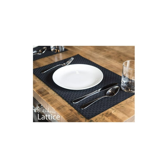 Placemats Lattice 12"x18"Fabric 100% Poly "Milliken" color Forest Green 6/ Pack