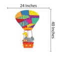 thumbnail image 3 of ADVENTURE - Nursery Kids Bedroom Multi Patterned Hot Air Balloon Vinyl Decoration - Multicolored Mural Art Animals Design - Easy To Apply Home Living Room Adhesive Wall Decal Sticker 24" x 40", 3 of 3
