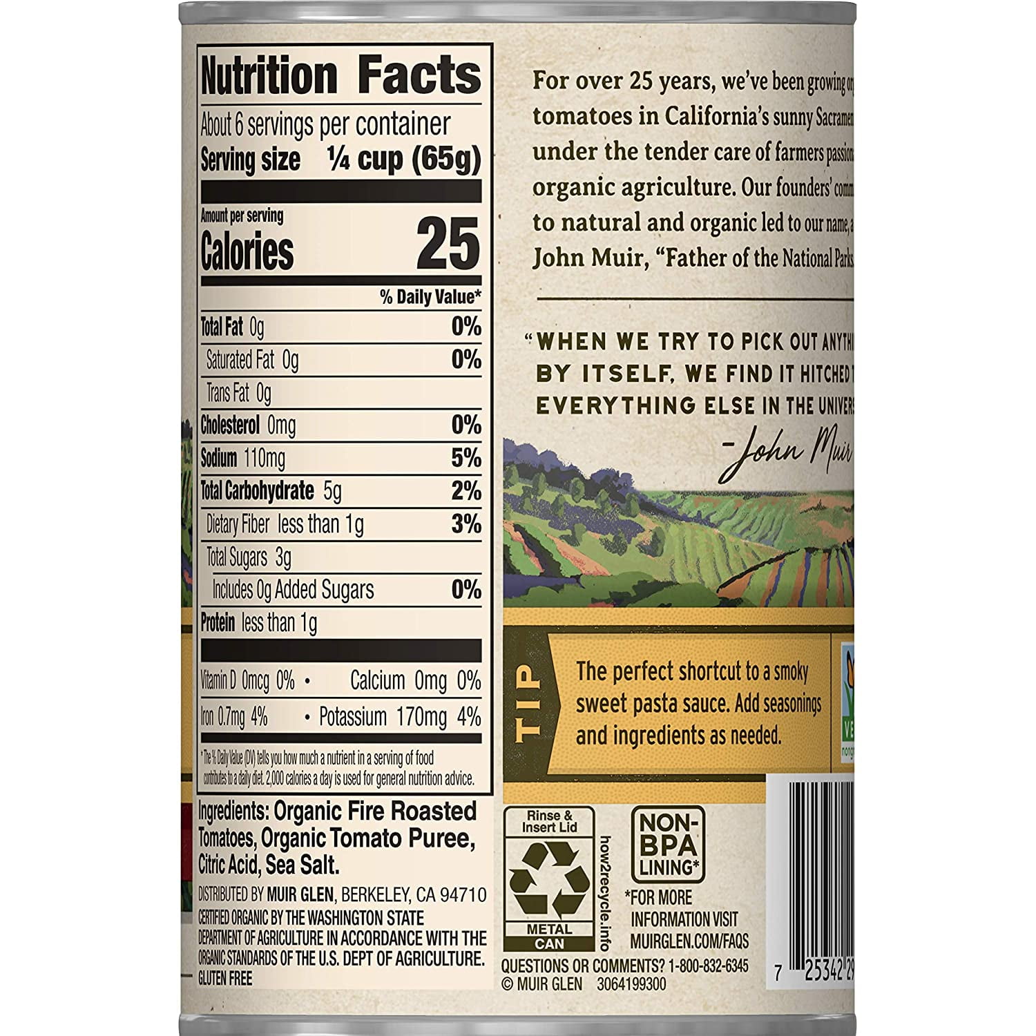 Muir Glen Crushed Tomatoes Fire Roasted - 14.5oz (Pack of 2)