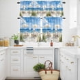 thumbnail image 3 of Summer Vacation Kitchen Curtains Valances and Tiers Set of 3 Watercolor Beach Chair Grass Tier Curtains and Valance with Rod Pocket for Small Windows, 27.5"x24", 3 of 9