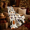 thumbnail image 3 of Artistic Pattern, Festive autumn celebration Scene, Warm Flannel Blanket for Kitchen and Dining Room with Detailed Artwork, Art Lovers autumn celebration Gift, Festive Home Decor, 3 of 9