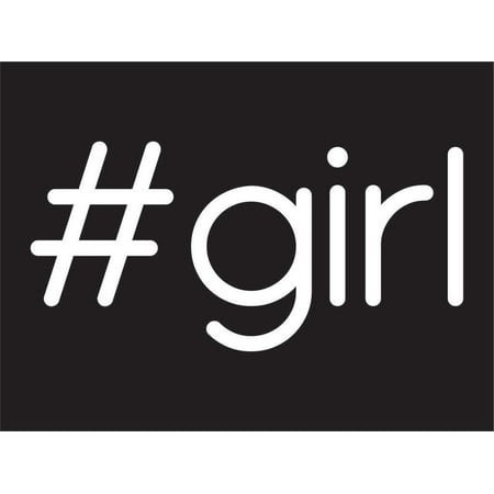 #girl Hashtag (2 Pack) Vinyl Decal Sticker | Cars Trucks Vans SUVs Windows Walls Cups Laptops | White | 2 - 5.5 Inch Decals | KCD2247
