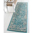thumbnail image 2 of Unique Loom Penrose Vintage Floral Rug 2' 2 x 6' Runner Turquoise/Beige, 2 of 2