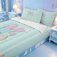 thumbnail image 3 of meiyoeat Pastel Flower Monogram K Zipper Twin Comforter Sets with Fitted Sheet and 2 Pillowcases,Rainbow Gradient Initial Zipper Bedding Set For Girl,Reversible,4 Pieces, 3 of 7
