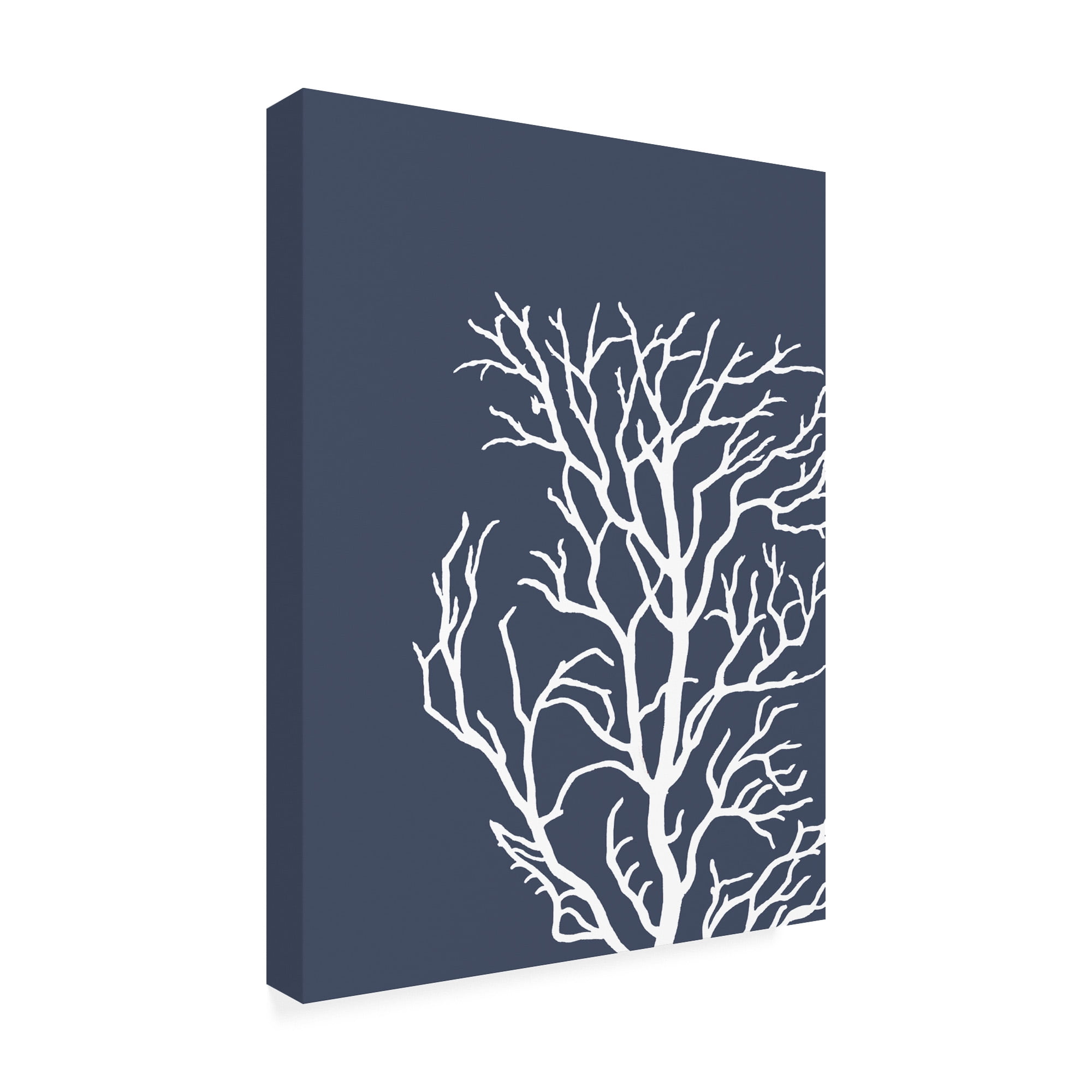 Trademark Fine Art 'Corals White on Indigo Blue c' Canvas Art by Fab Funky