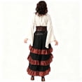 thumbnail image 4 of Renaissance Pirate Cosplay Outfit, Steampunk Renaissance Pirate Costume Outfit, Bell Long Sleeve Blouse High Low Ruffle Corset Skirt, Gothic Medieval Pirate Cosplay Dress for Halloween, Complexion L, 4 of 4