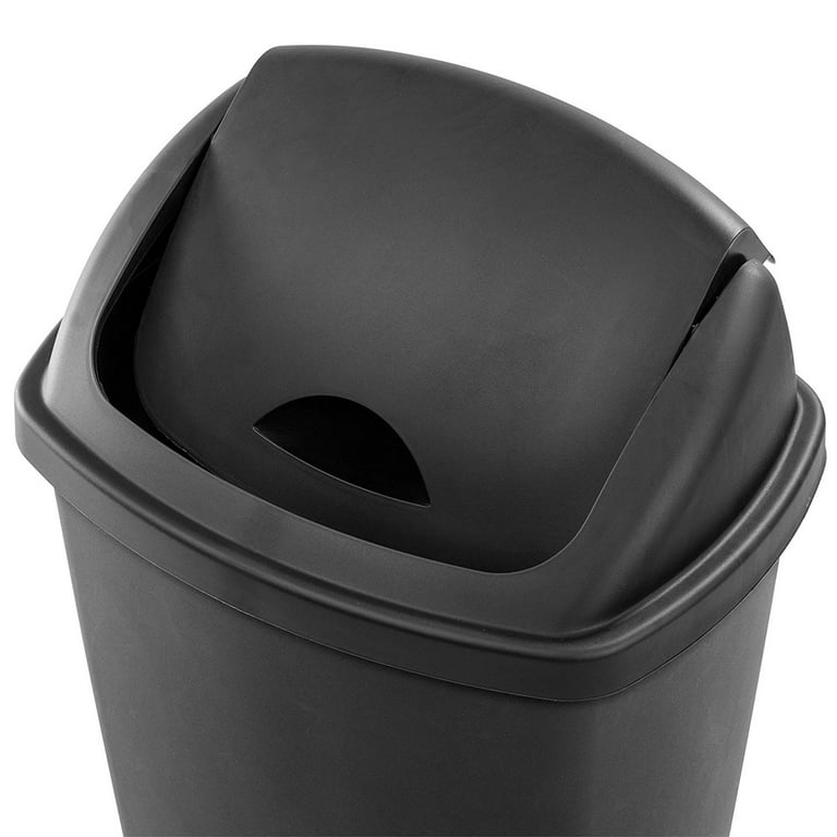 Sterilite 13 Gallon Plastic Swing Top Spave Saving Flat Side Lidded  Wastebasket Trash Can For Kitchen, Garage, Or Workspace, White (8 Pack) :  Target
