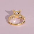thumbnail image 2 of 4CT Princess Cut Moissanite Diamond Prong set Engagement Ring for Women, 14K Yellow Gold, US 7, 2 of 8