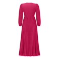 thumbnail image 5 of safuny Women's Maxi Casual Dress Sweet Heart Round Neck Winter Long Sleeve Valentine's Day Fall Dress Holiday Retro Fashion Hot Pink XL, 5 of 7