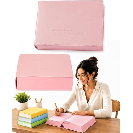 A5 Color Brick Thick Hardcover Notebook 720 Pages 80GSM Bleedproof Paper Journal with Soft PU Leather Cover for Students & Office 1 Pack Pink