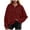 Red, variant on Xudanell Cropped Hoodie Women Button up Tops V Neck Fall Oversized Sweatshirt Womens Cropped Sweatshirt Khaki M