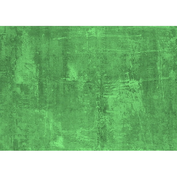 Ahgly Company Indoor Rectangle Oriental Emerald Green Industrial Area Rugs, 2' x 3'