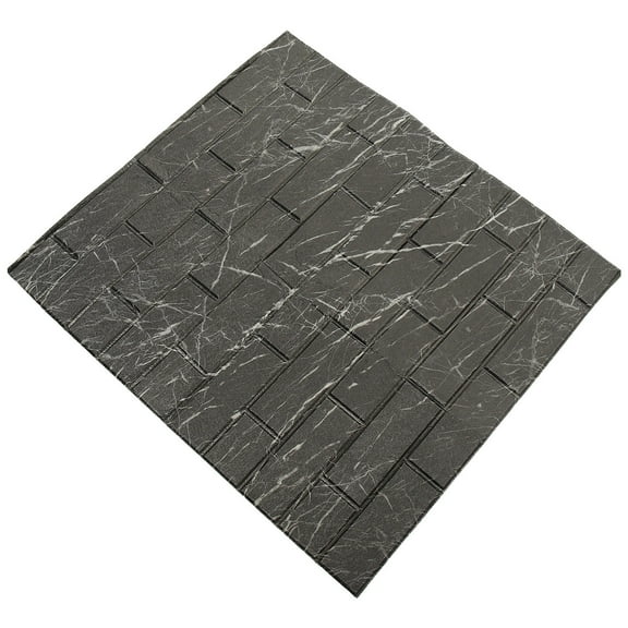 Raindrops Peel and Stick Wallpaper Brick 3D Brick Wallpaper Black Gray Foam 1Pcs 30.3x27.6in