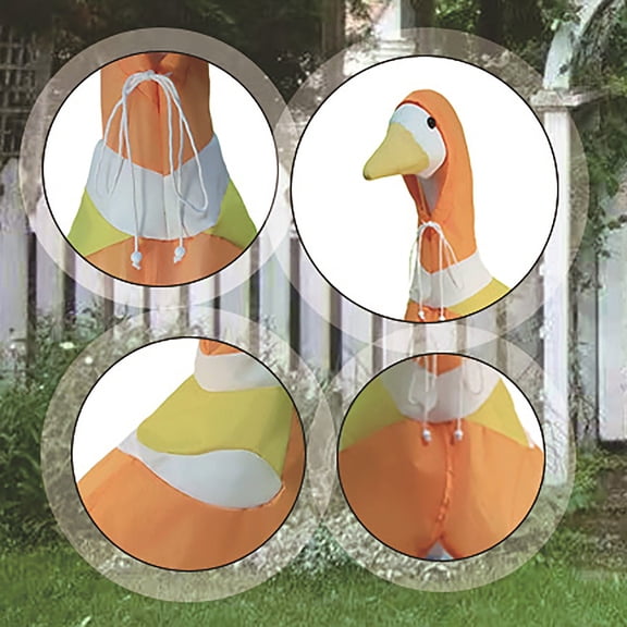 AuroraX Porch Goose Clothes Set 23" Porch Goose Outfits 19 inch Raincoat Summer Pattern Porch Duck Clothing Outdoor Decor Porch Goose Accessories Orange