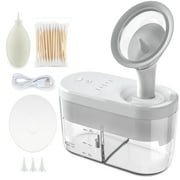 ROMYSE Earwax Removal Ear Cleaner with Automatic Sewage System Electric Ear Wax Removal Kit Ear Irrigation Flushing System with 400ml Portable Tanks,4 Cleaning Modes,3 Wash Tips, White